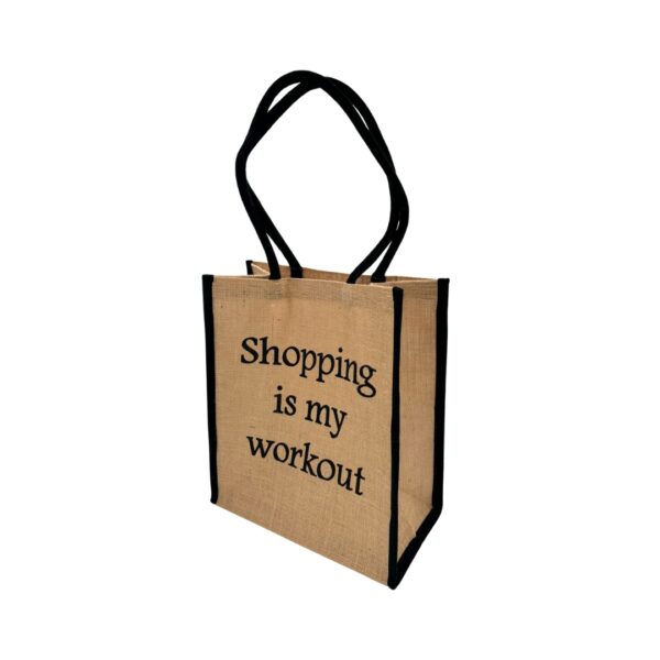 Shopping bag Jute M Shopping is my workout