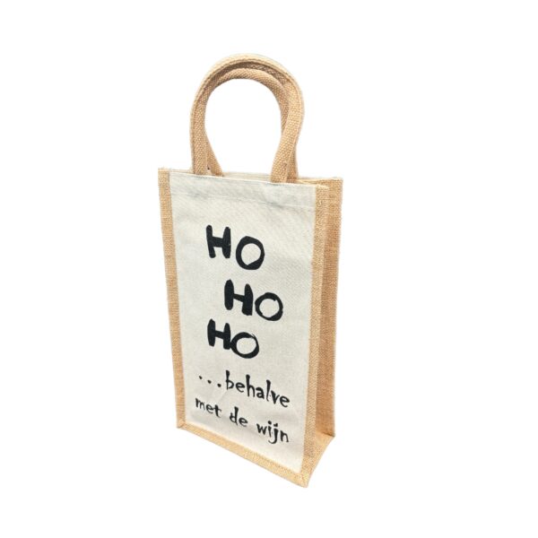 Tas voor 2 flessen wijn Ho ho ho