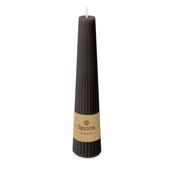 Ribbed obelisk candle zwart - Afbeelding 2