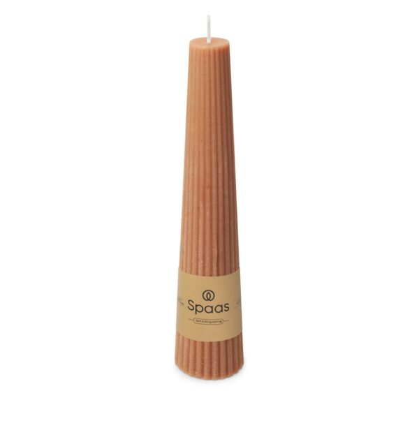 Ribbed obelisk candle beige - Afbeelding 2
