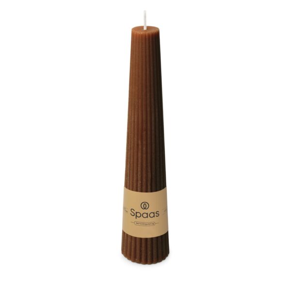 Ribbed obelisk candle bruin - Afbeelding 2