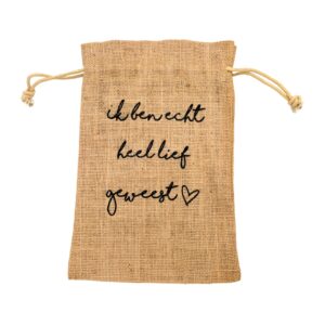 Jute zakje ´Lief geweest´