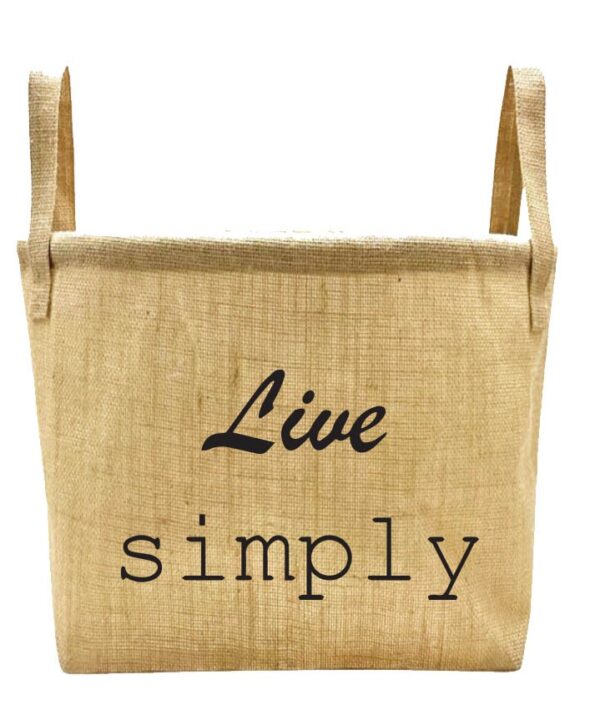 Jute mand S ´Live simply´ - Afbeelding 2
